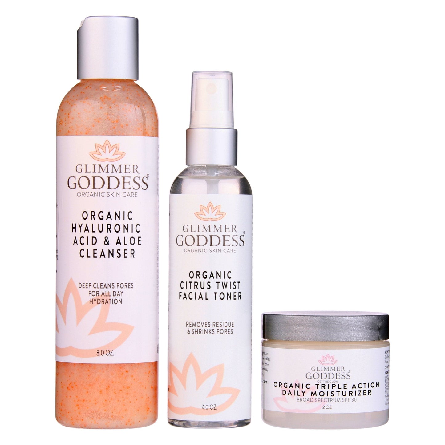 Organic 3 Step Anti-Aging Skin Care Kit - Cleanse, Tone, Hydrate-0
